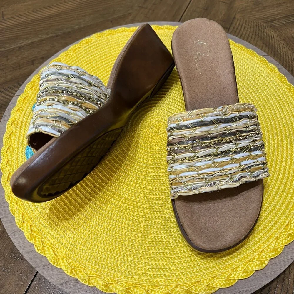 A2 by Aerosoles Women's Say Yes Multicolored Plush Wedge Sandal Size 8